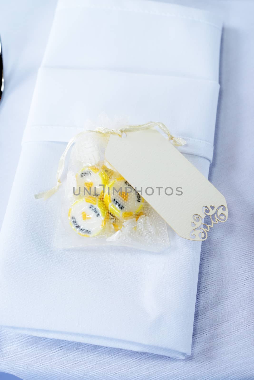 Wedding candy and napkin by kmwphotography