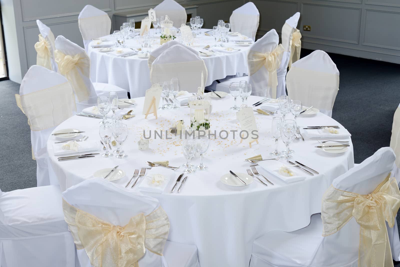 Wedding reception table with ornate decorations
