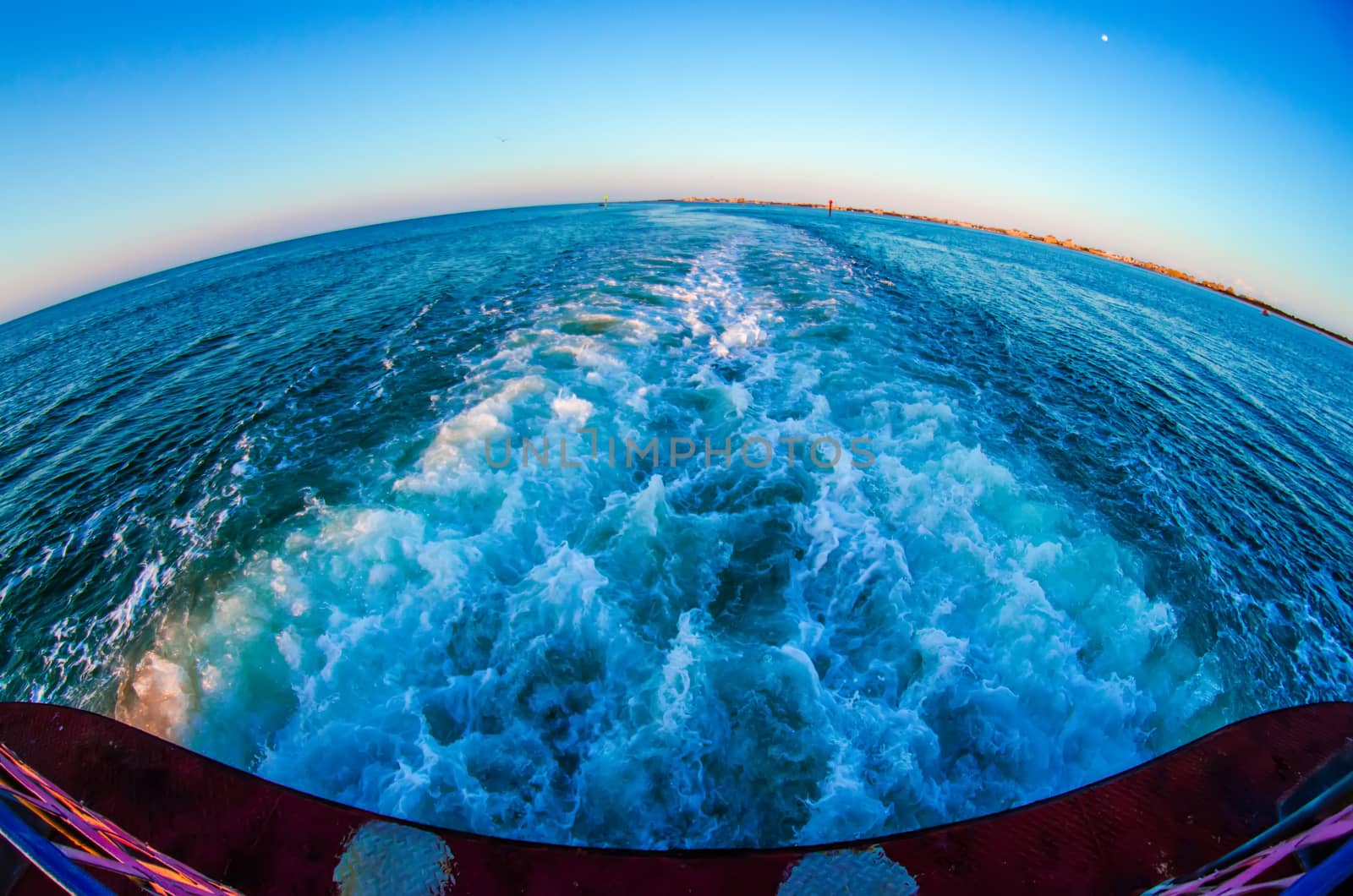 riding on a ferry boat at sunset  by digidreamgrafix
