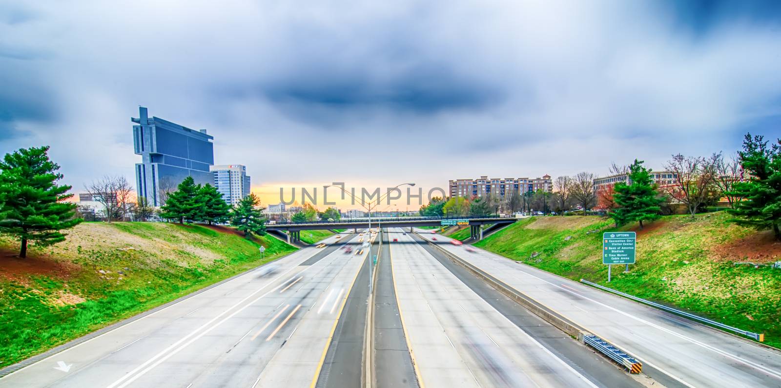 early morning sunrise over charlotte city skyline downtown by digidreamgrafix