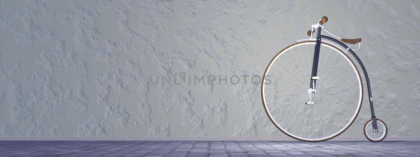 Penny-farthing or high wheel bicycle - 3D render by Elenaphotos21