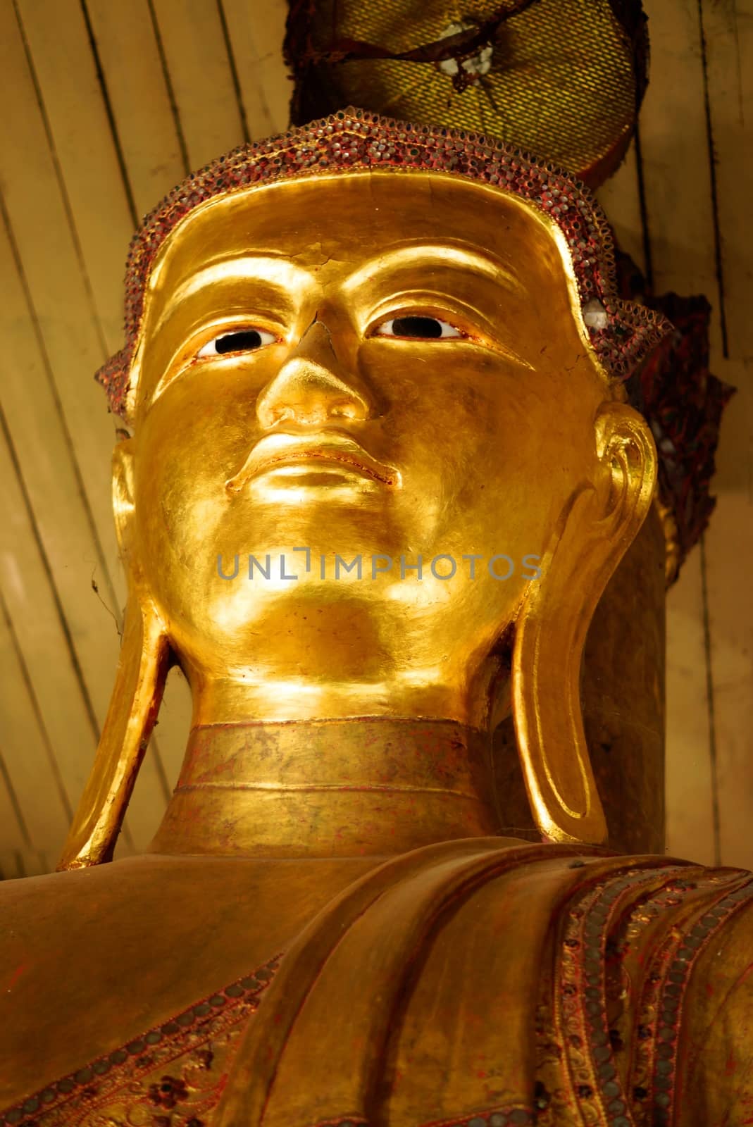 ancient burmese style buddha images at temple hall,Lampang temple,Thailand