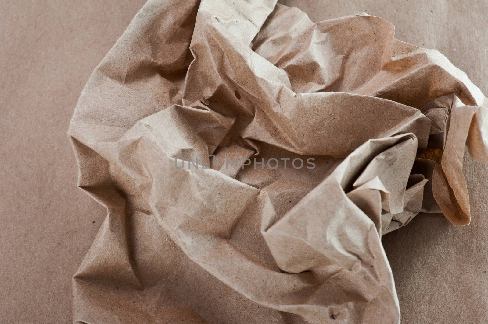 Shabby, crumpled craft paper background texture 