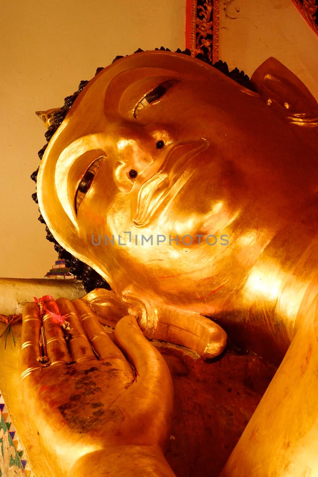 big buddha image at temple hall ,Lampang temple,Thailand