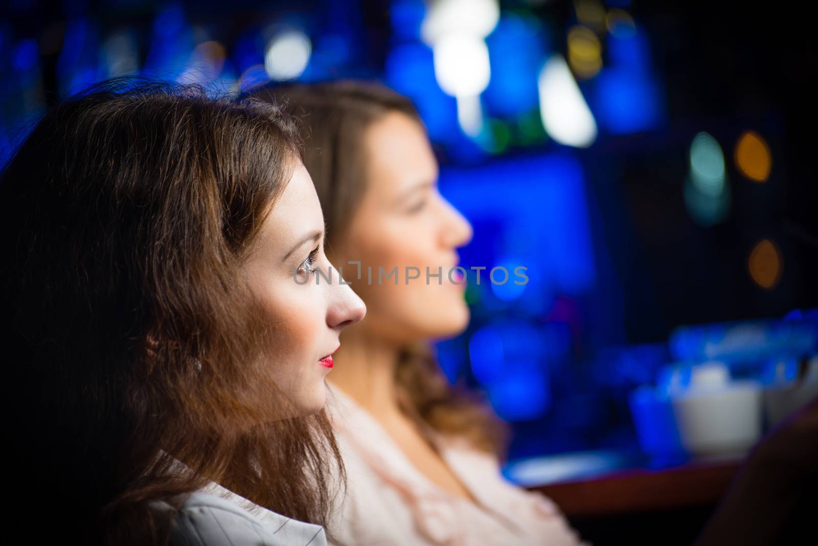 portrait of a young woman in a bar