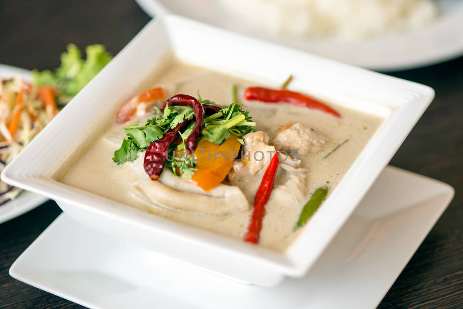 thai cuisine- tom kha kai -chicken in coconut milk soup by Yuri2012