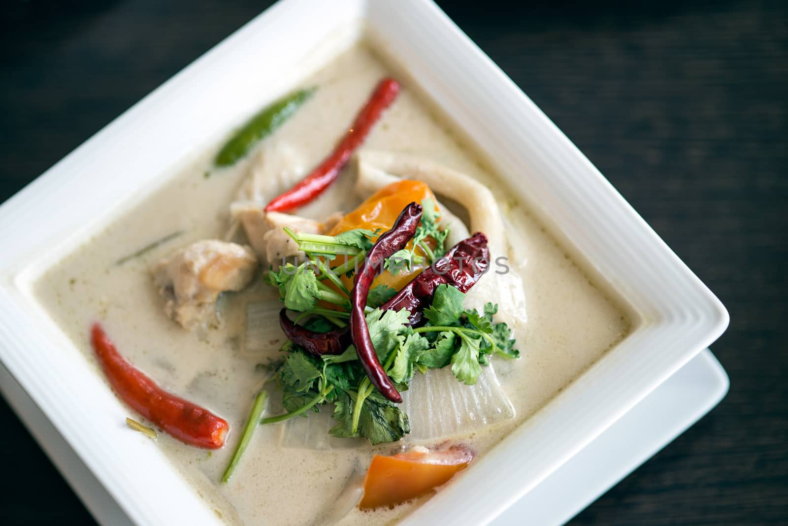 thai cuisine- tom kha kai -chicken in coconut milk soup by Yuri2012