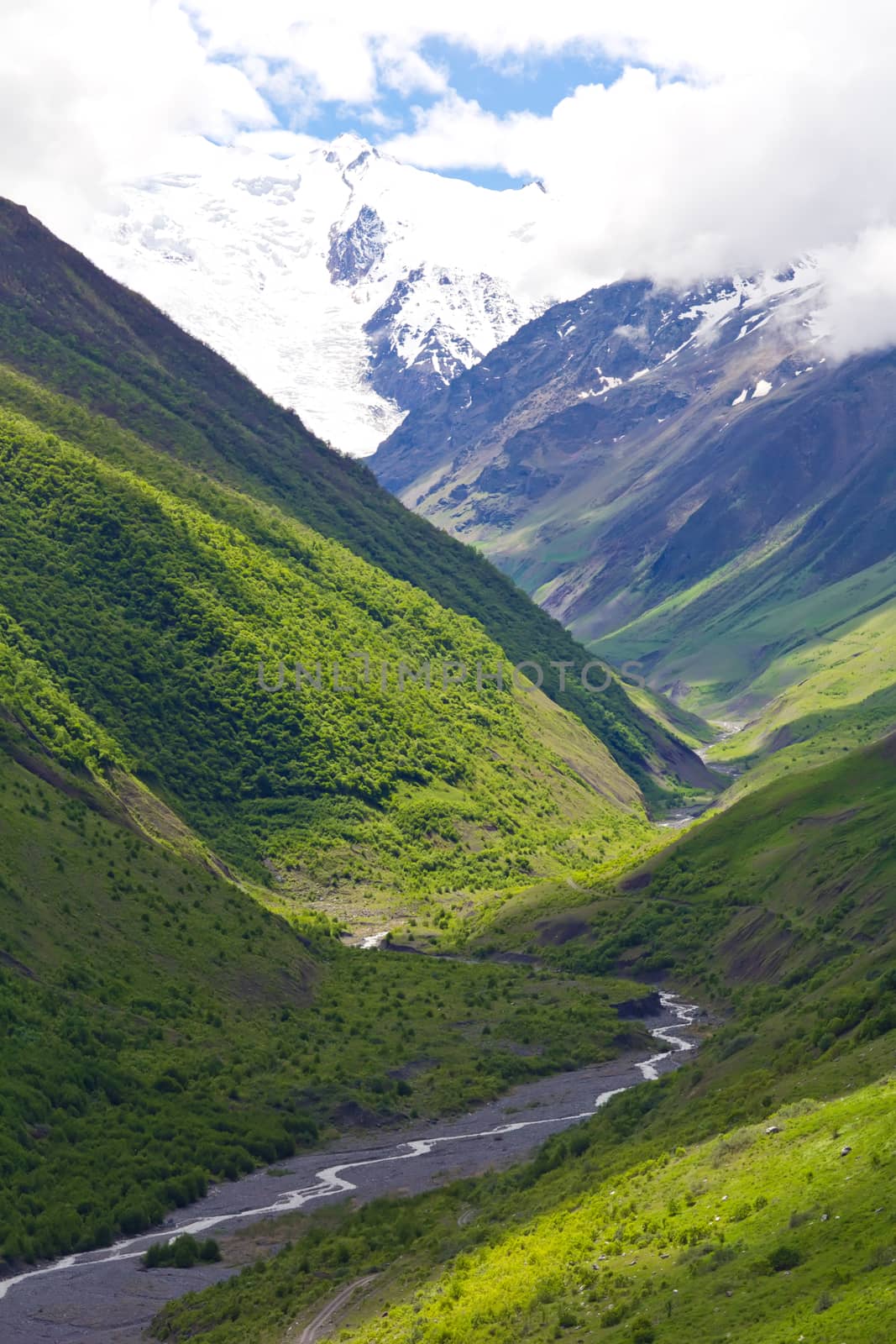 Landscape of mountains Caucasus region in Russia