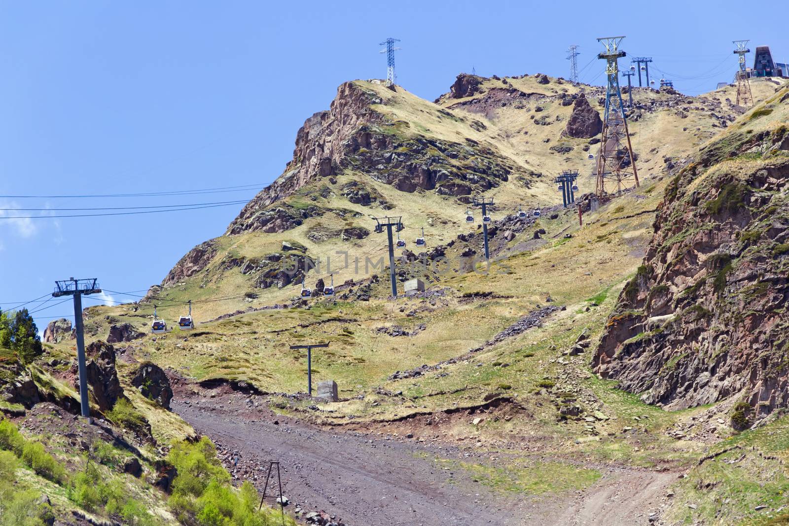 Photo of funicular in Caucasus mountains Russia