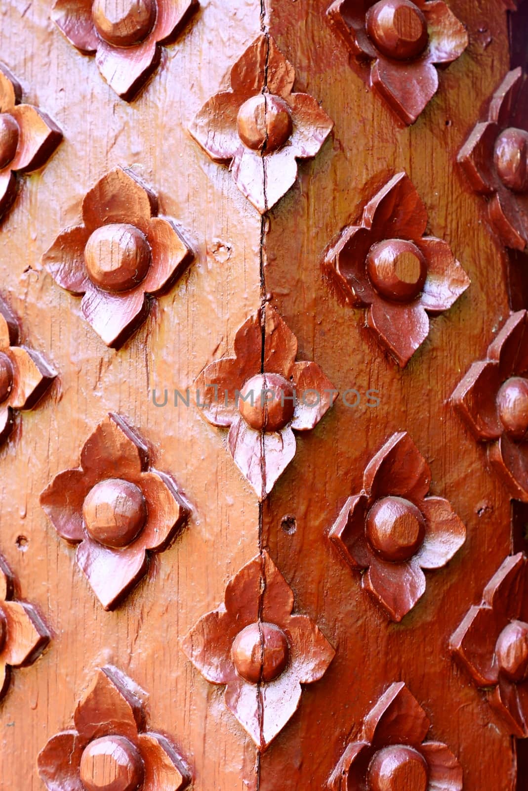 the detail of  handcraft wood carving for decorated temple,showing of thai pattern,Lampang temple,Thailand