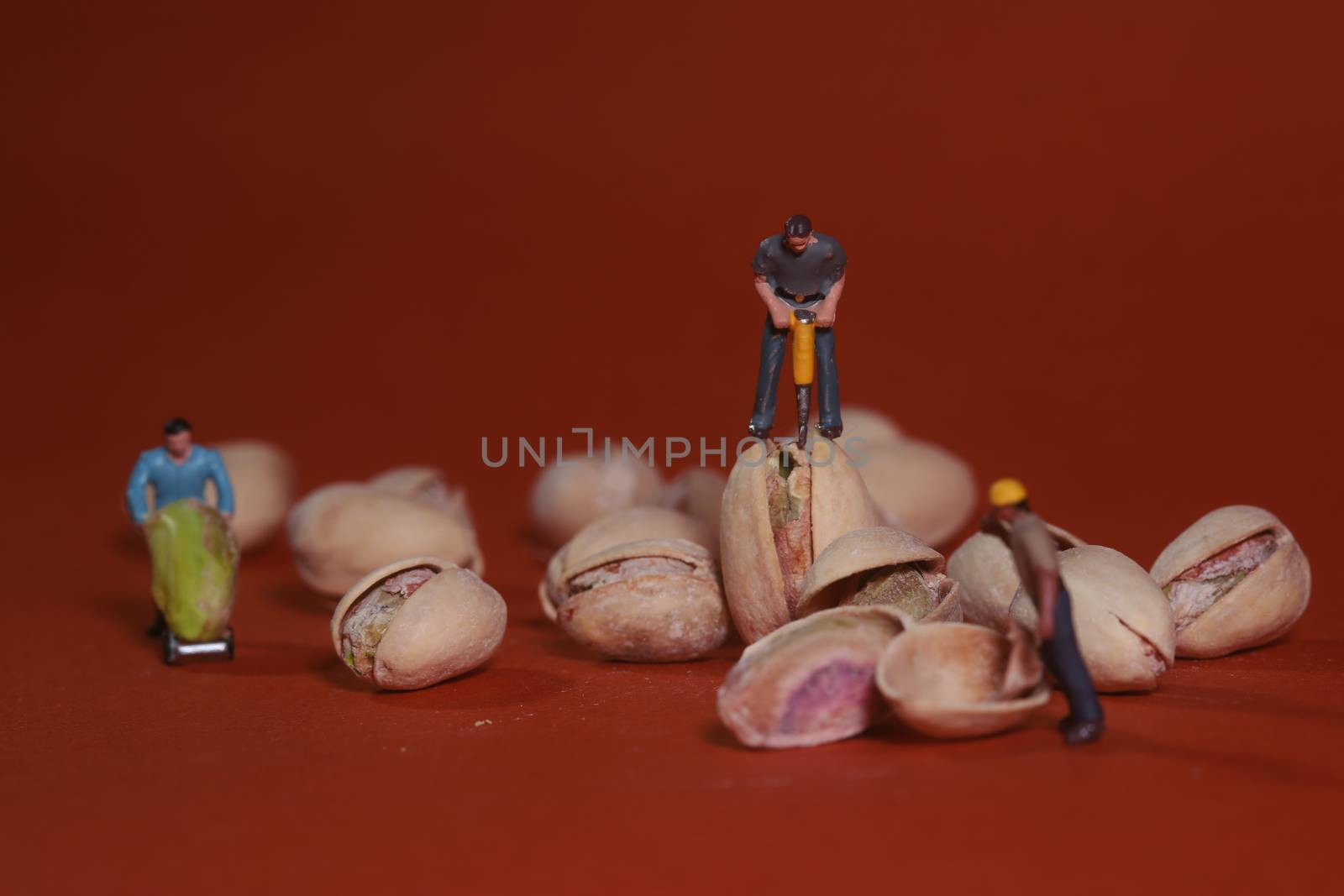 Construction Workers in Conceptual Food Imagery With Pistachio N by tobkatrina