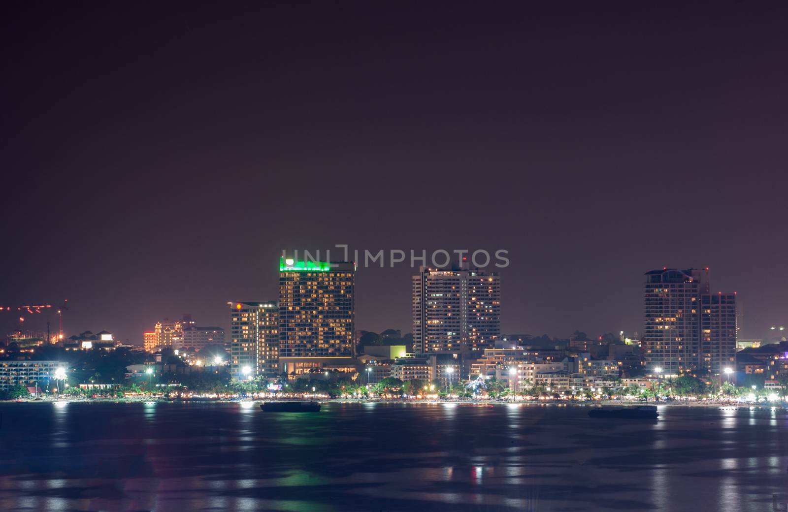 Building skyline at Night Lights, Pattaya City