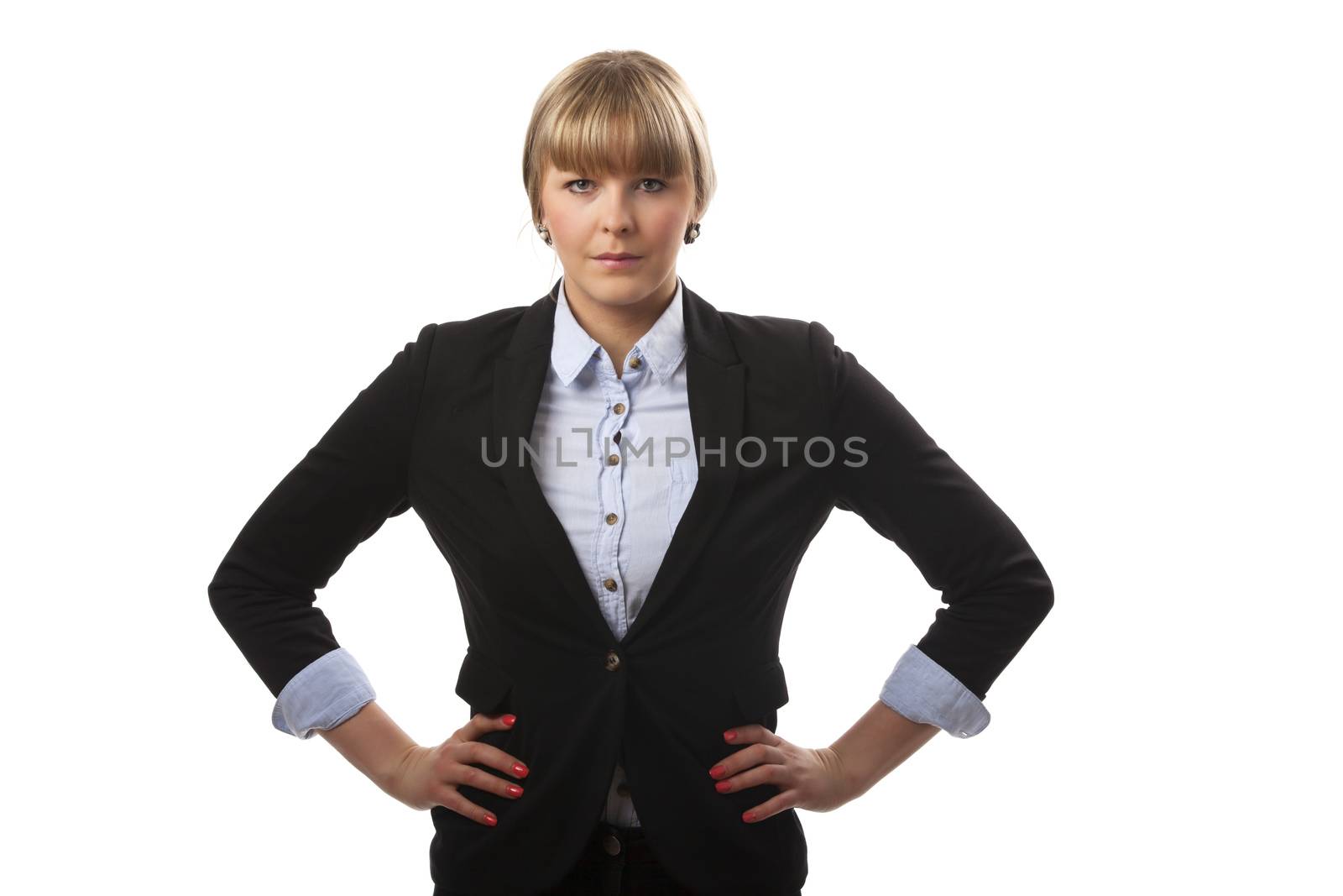 business woman on white