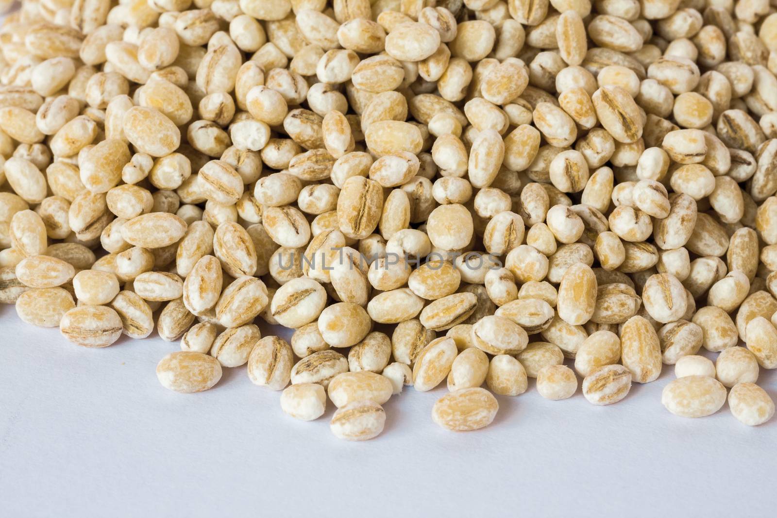 Dry bean and nut on white background