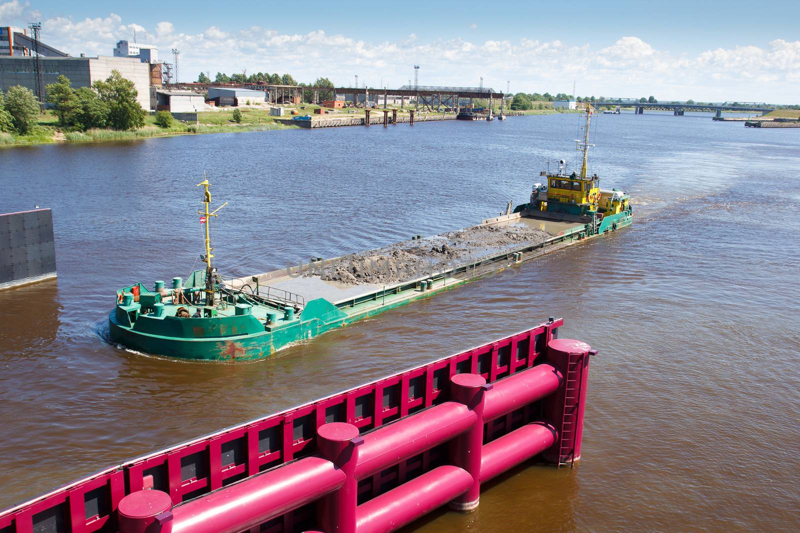 water transport, barge ride down the river