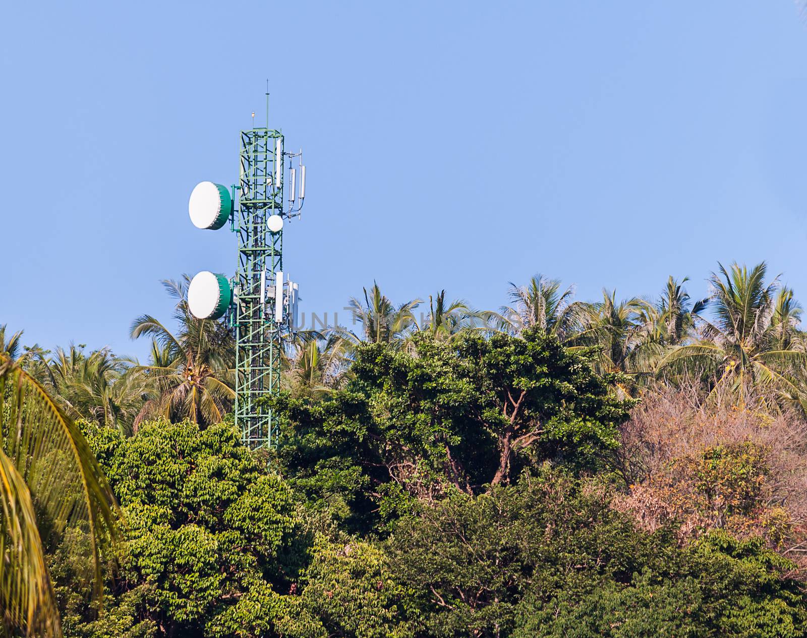 Microwave transceiver station on Phi Phi island ,Krabi,Thailand