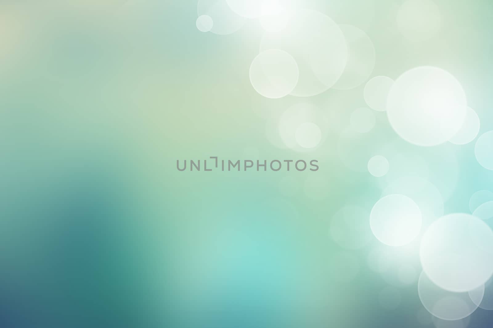 Soft green background with beautiful bokeh lights by Sportactive