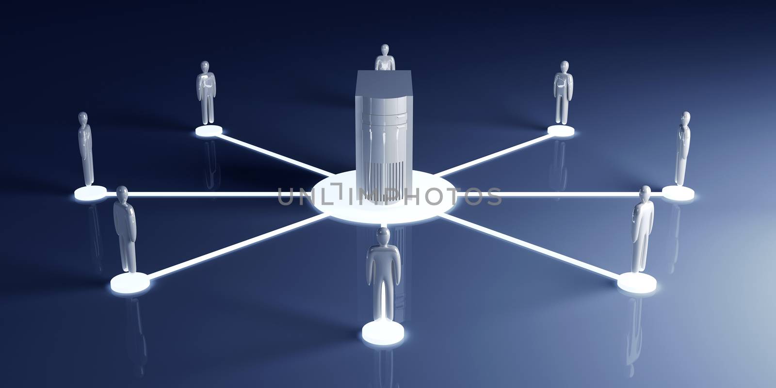 Connected People. 3D rendered illustration. 
