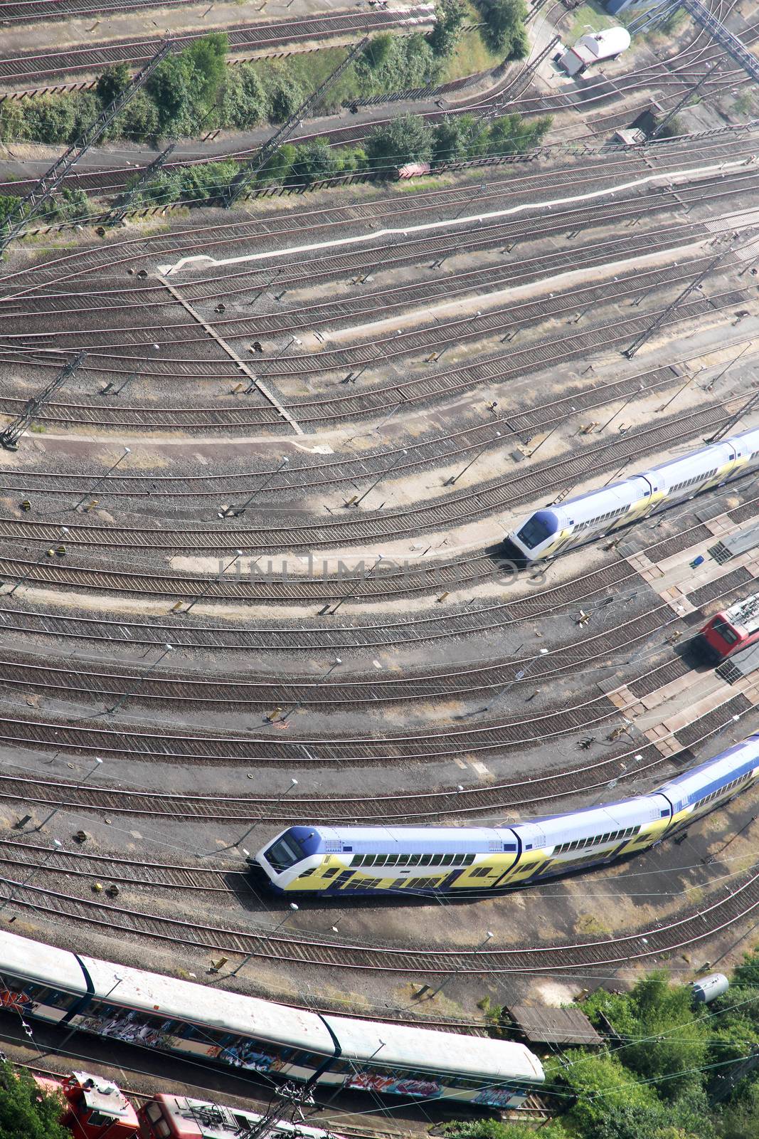 Railroad Tracks in Hamburg, Germany, Europe.