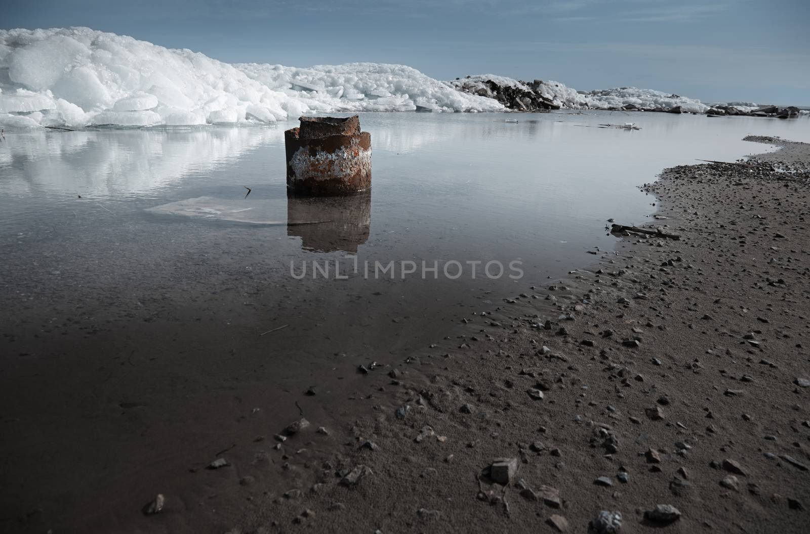 Abandoned rusty oil well at the northern location