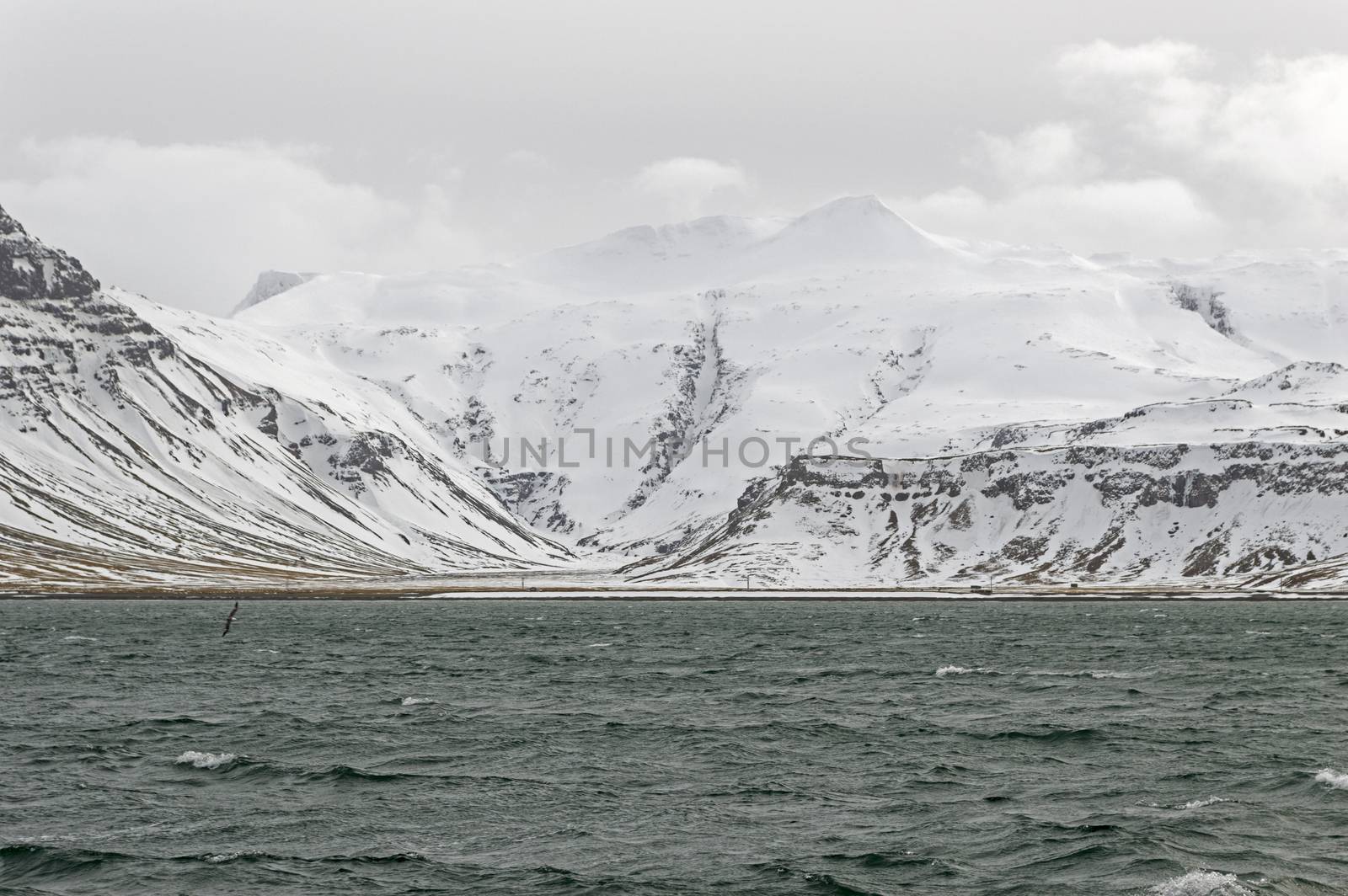 the iceland mountians and lake  around snaefellsnes