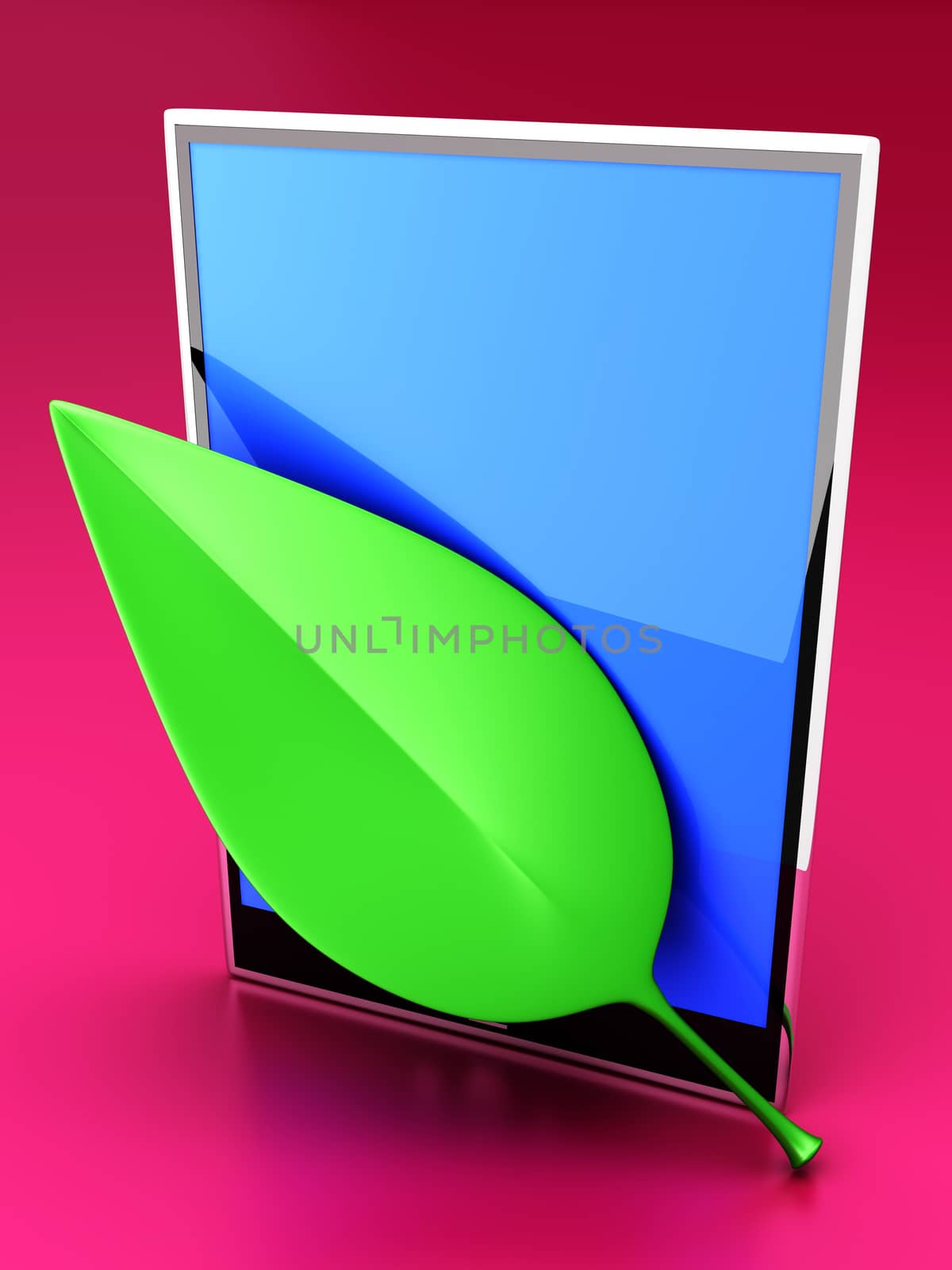 A ecologic Tablet PC / Pad. 3D rendered illustration. 