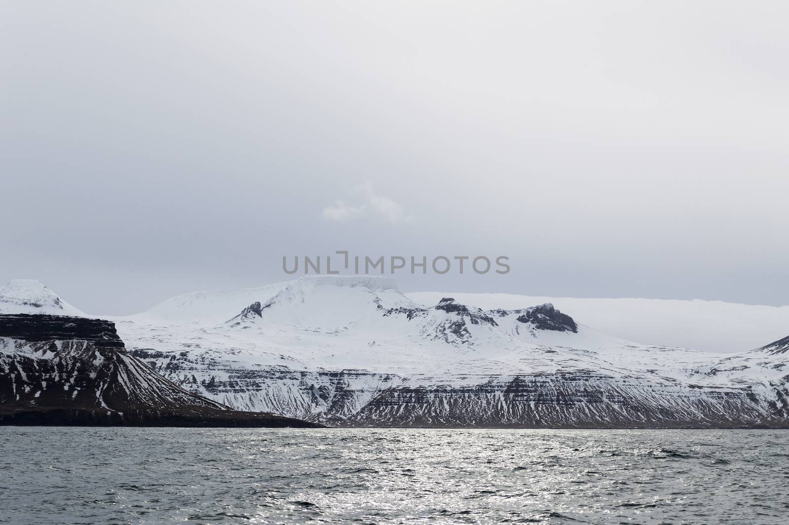 the iceland mountians and lake  around snaefellsnes