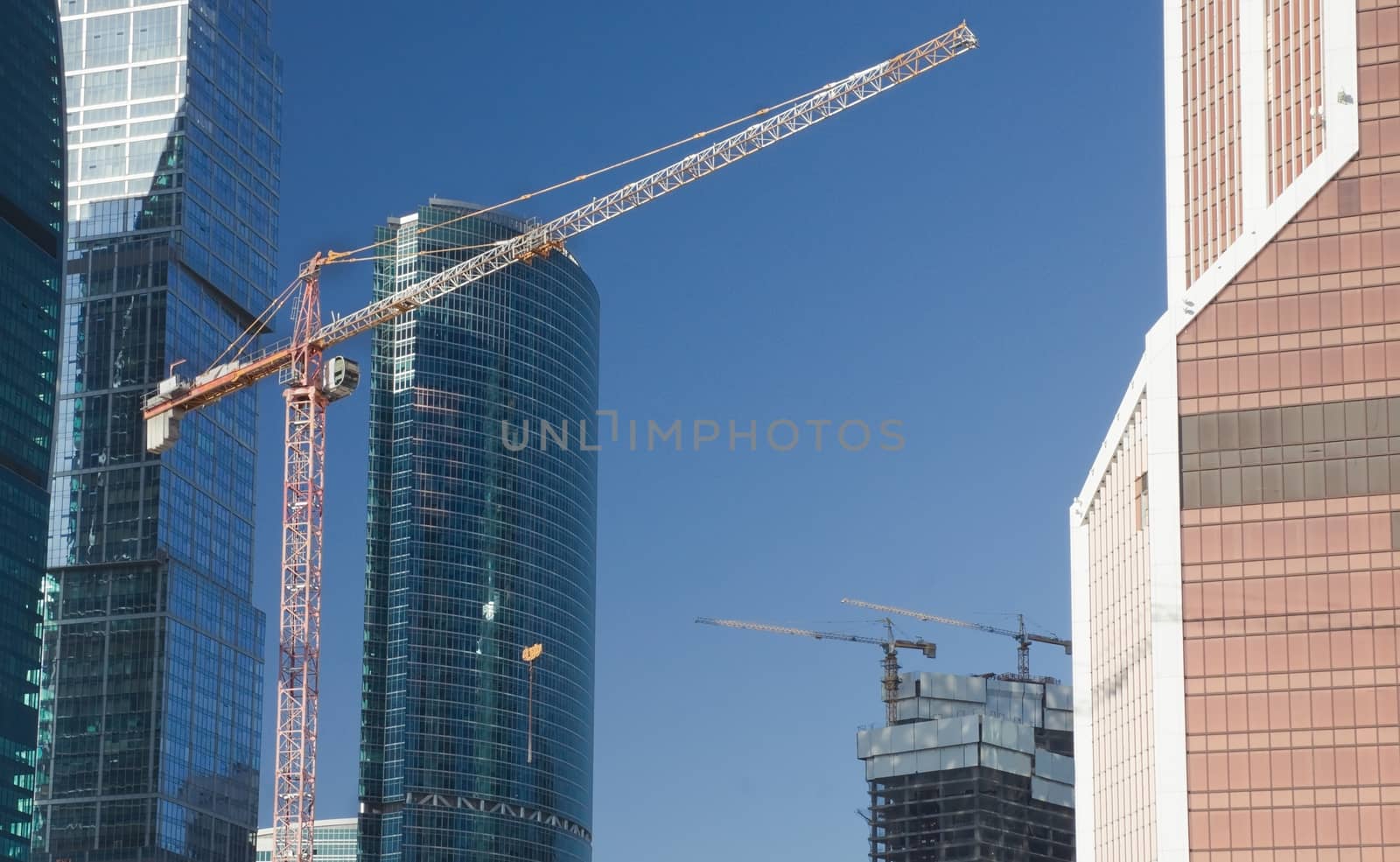  Hoisting crane at a construction site in Moscow