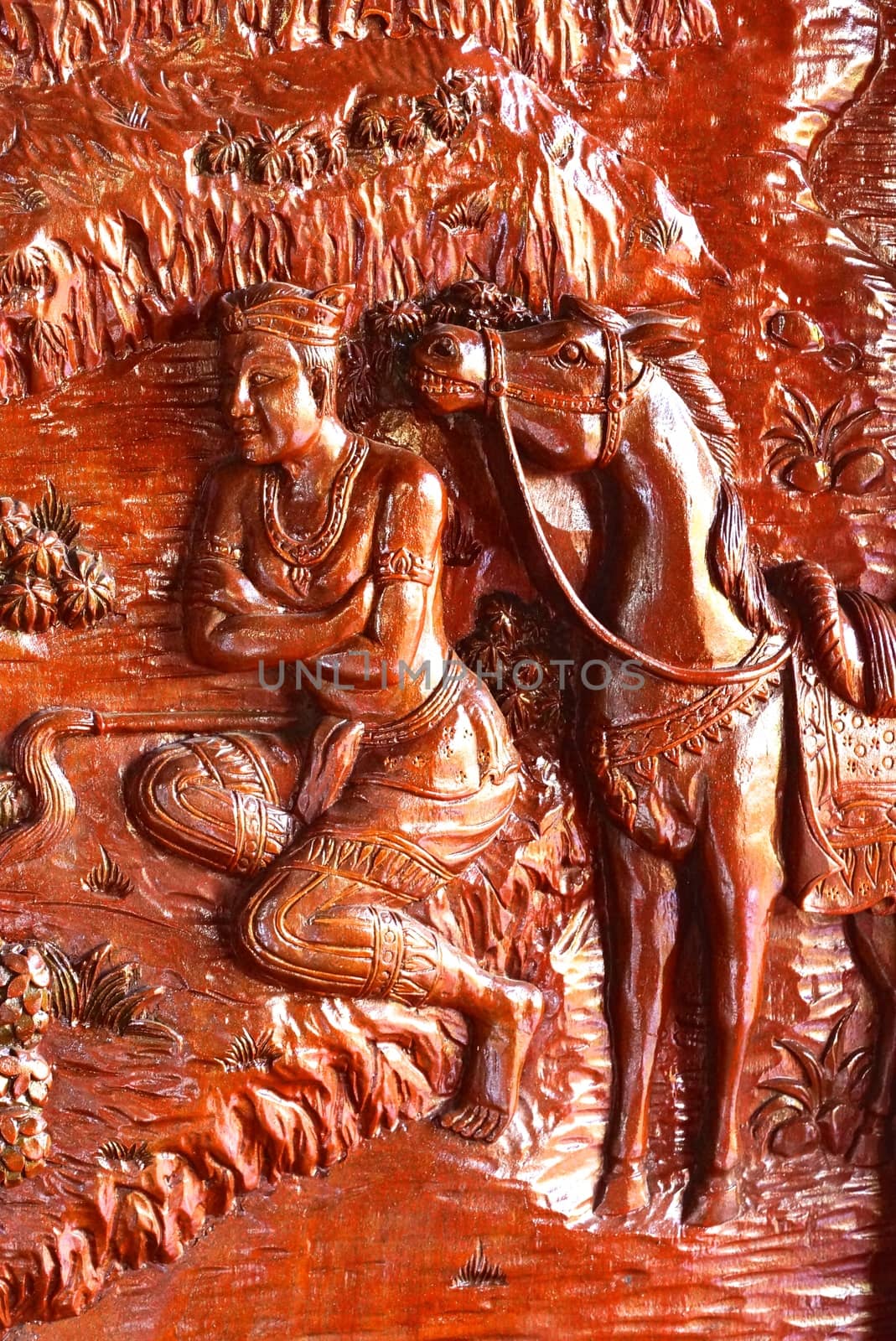 the detail of  handcraft wood carving for decorated temple,showing of thai pattern,Lampang temple,Thailand