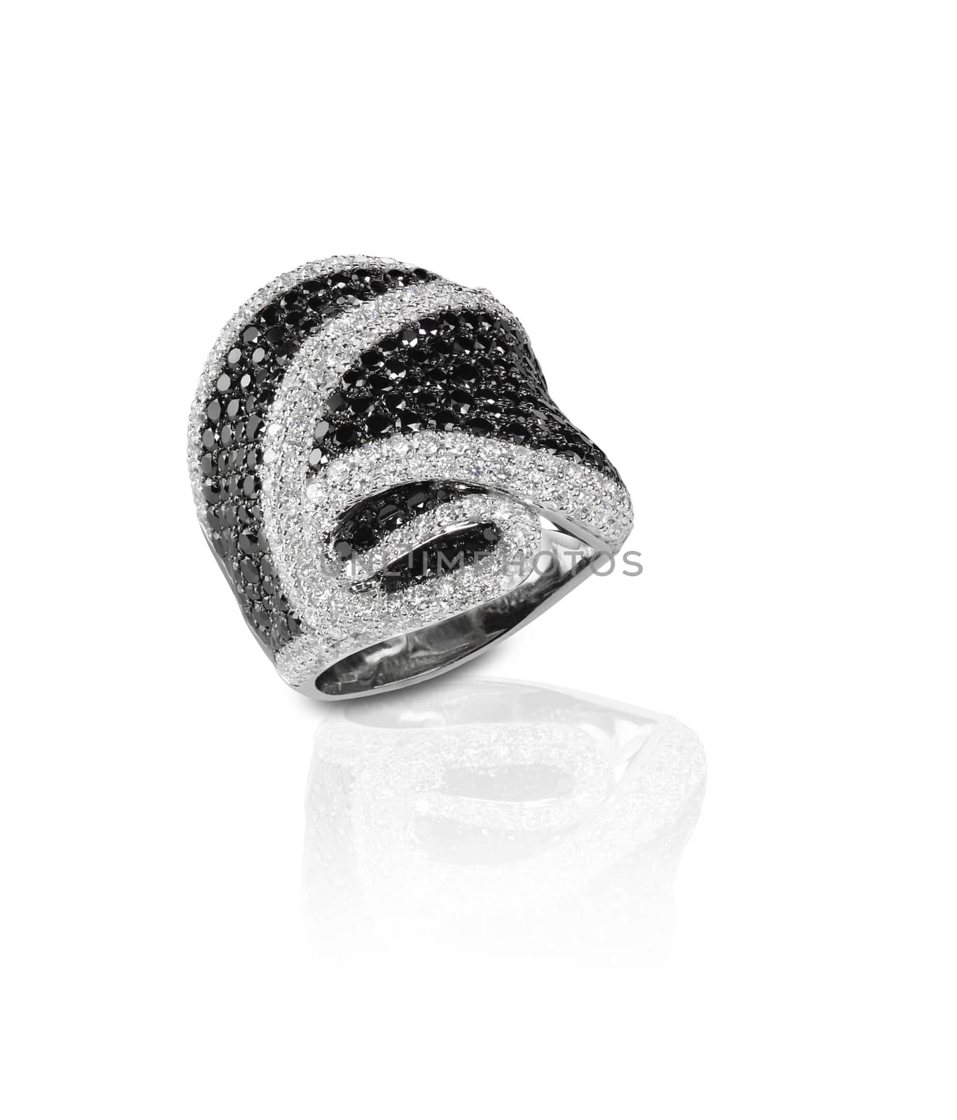 Black Onyx and Diamond Pave Wedding  Anniversary Ring by fruitcocktail