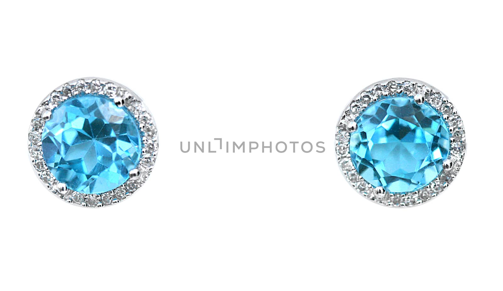 Blue Gemstone and diamond earrings. Genuine Fine Jewelry