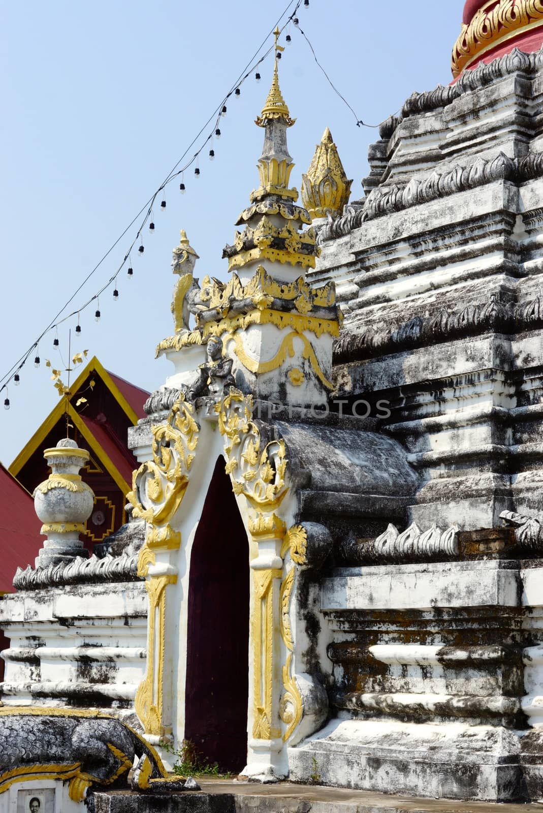 ancient remains of burmese arched entrance gate,Lampang temple,Thailand