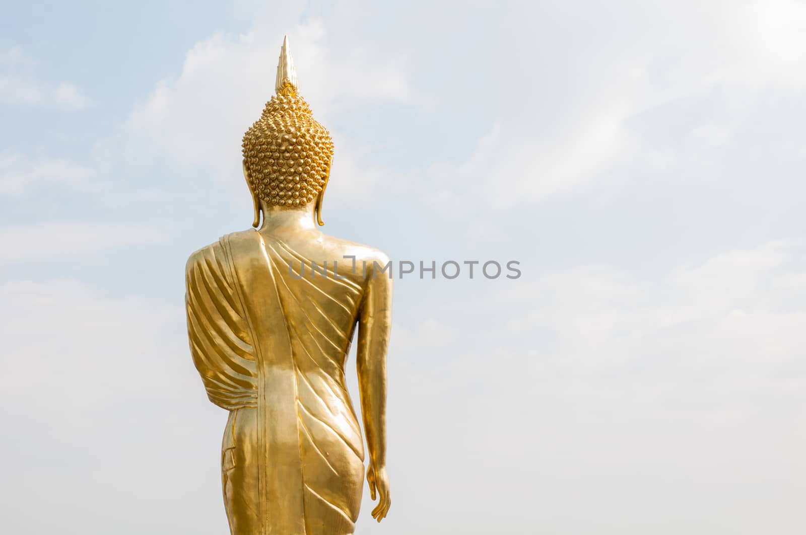 Buddha standing on a mountain Wat Phra That Khao Noi, Nan Province, of Thailand