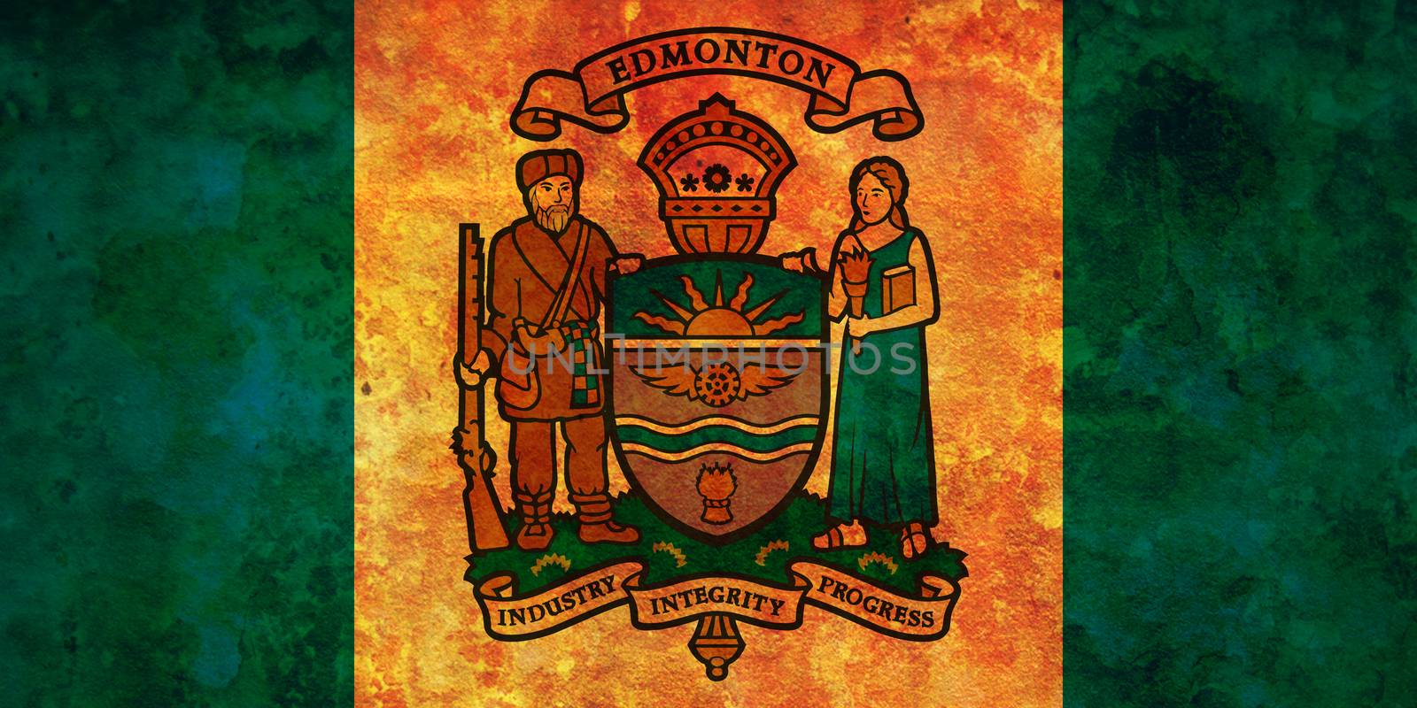 some very old vintage flag of edmonton