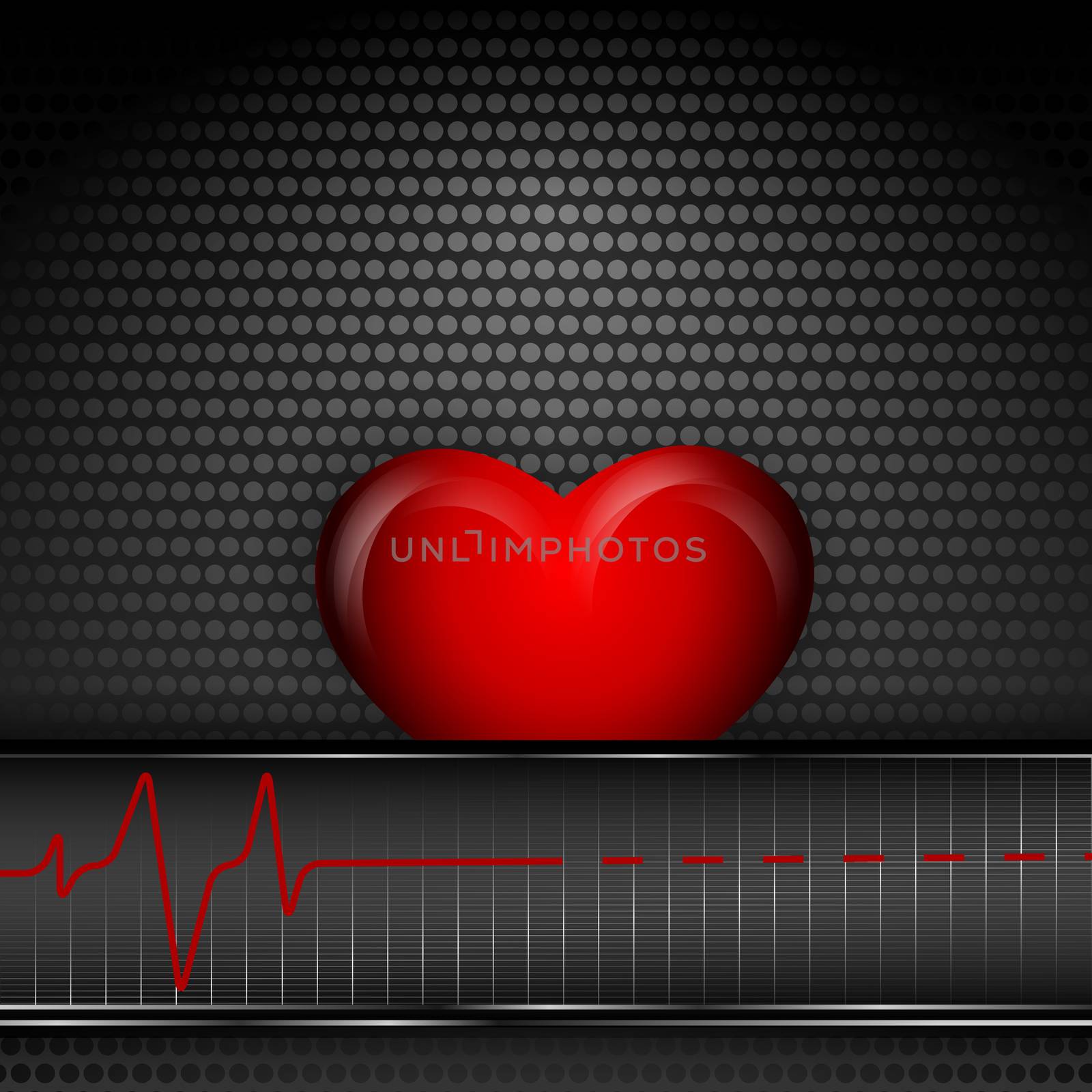 background with pulse and heart.