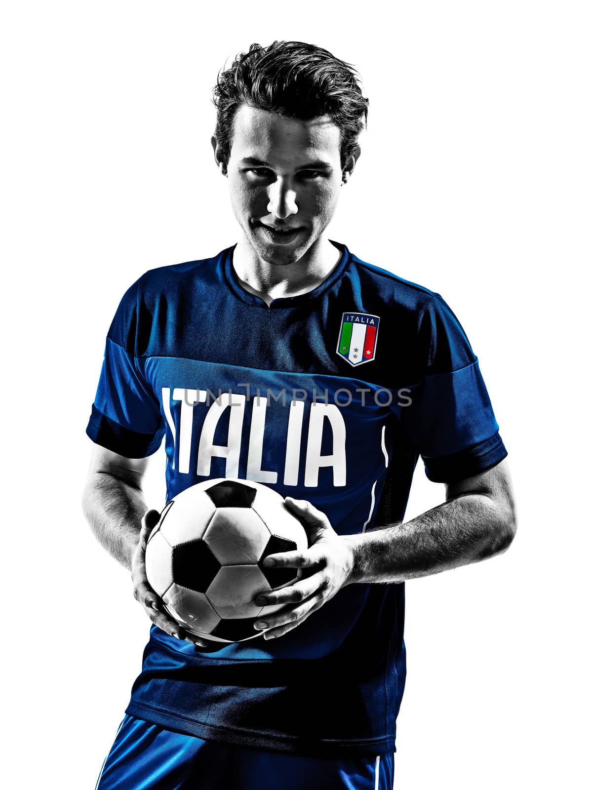 italian soccer players man silhouettes portraits by PIXSTILL