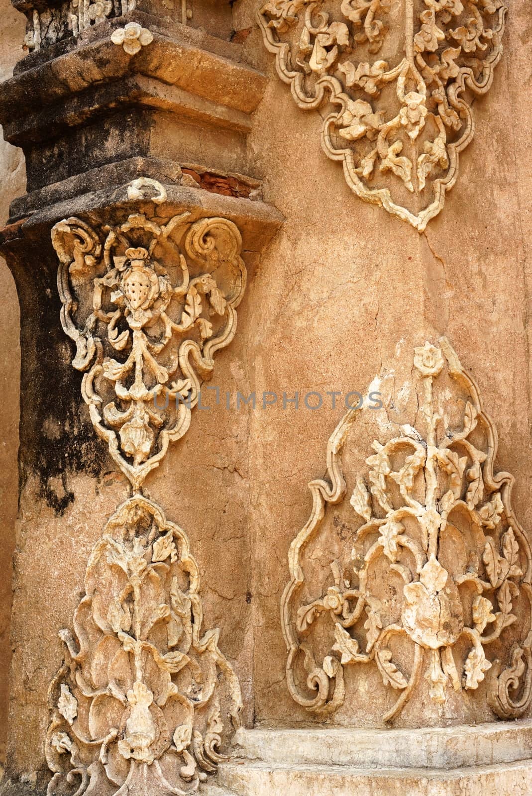 ancient stucco work ,Lampang temple,Thailand