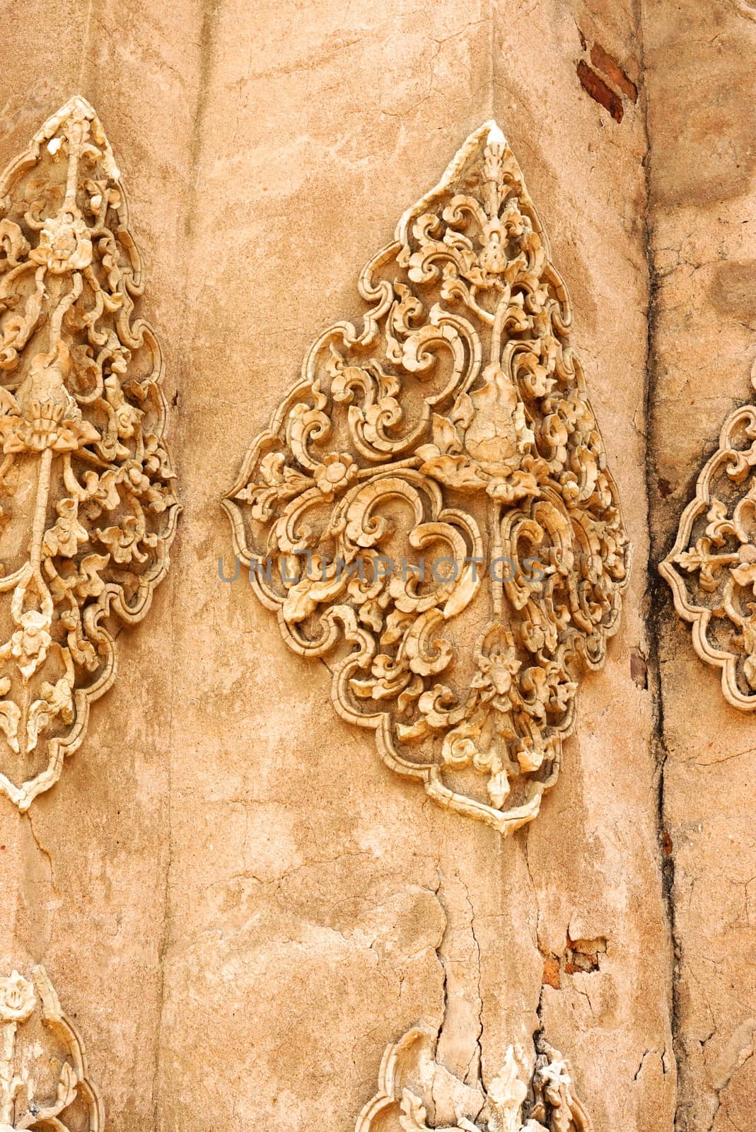 ancient stucco work ,Lampang temple,Thailand