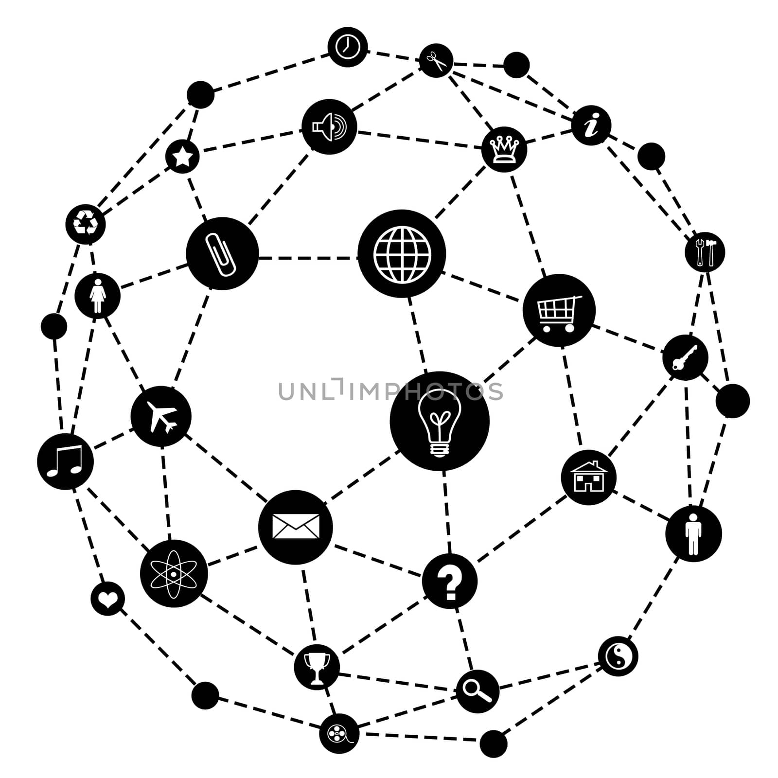 Wire frame sphere. Social network concept by cherezoff