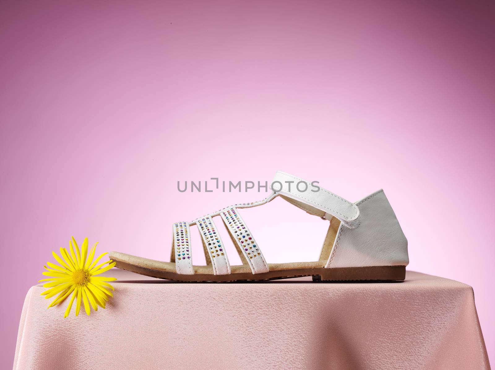 white sandals by agg