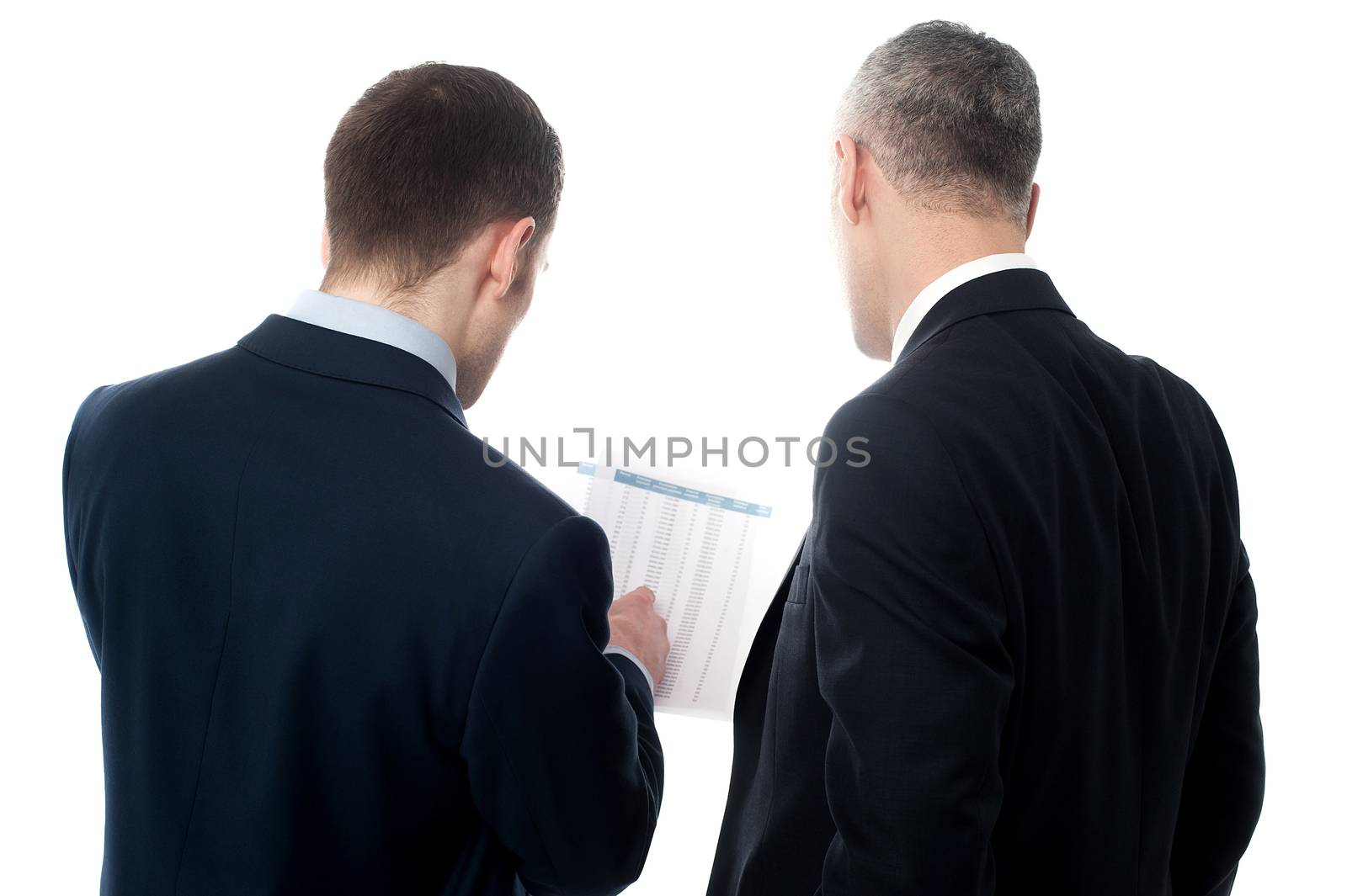 Back pose of handsome young executives by stockyimages