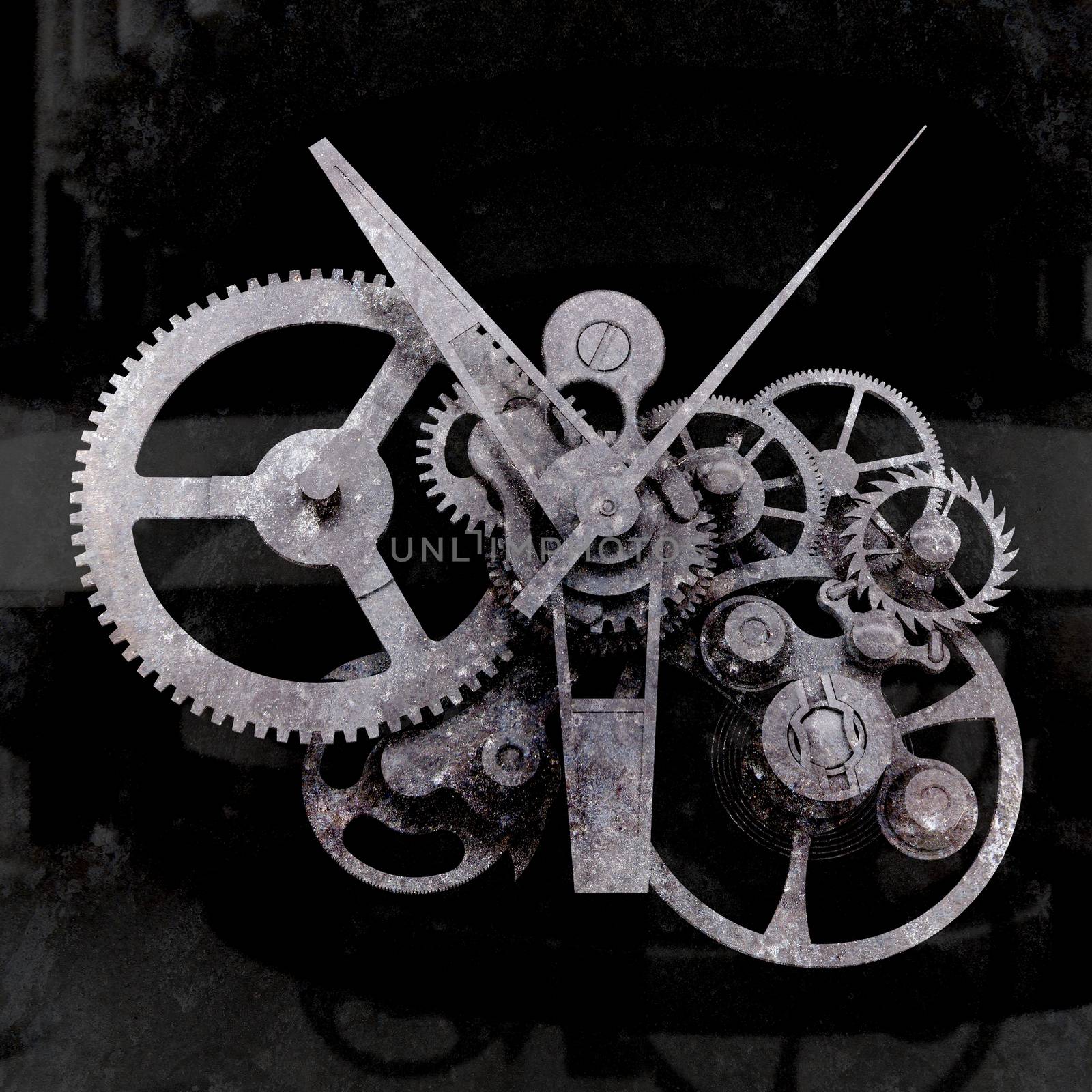 Old gears. Dark grunge background by cherezoff