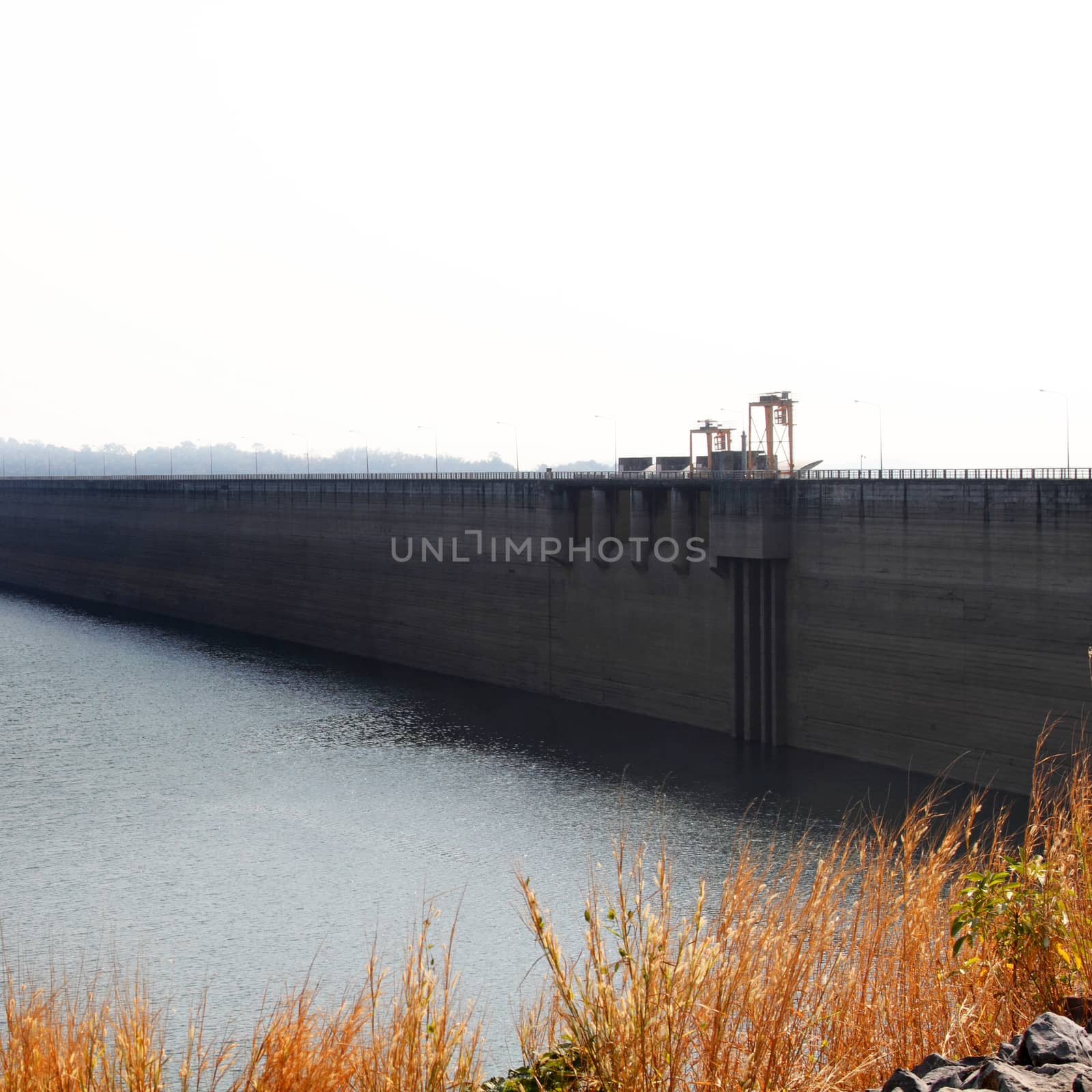 Khun Dan Prakan Chon Dam located in Nakhon Nayok, Thailand