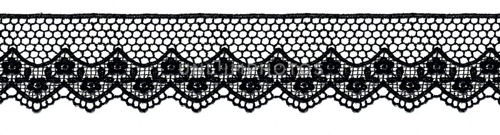 Black lace band isolated over a white background