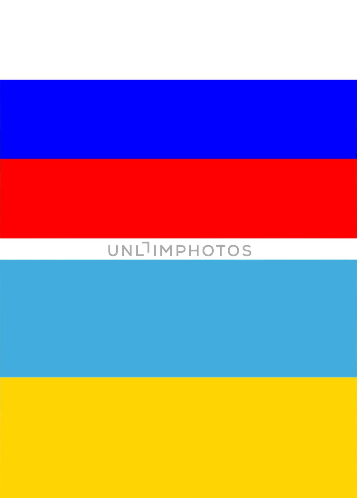 Russia and Ukraine flags - isolated vector illustration
