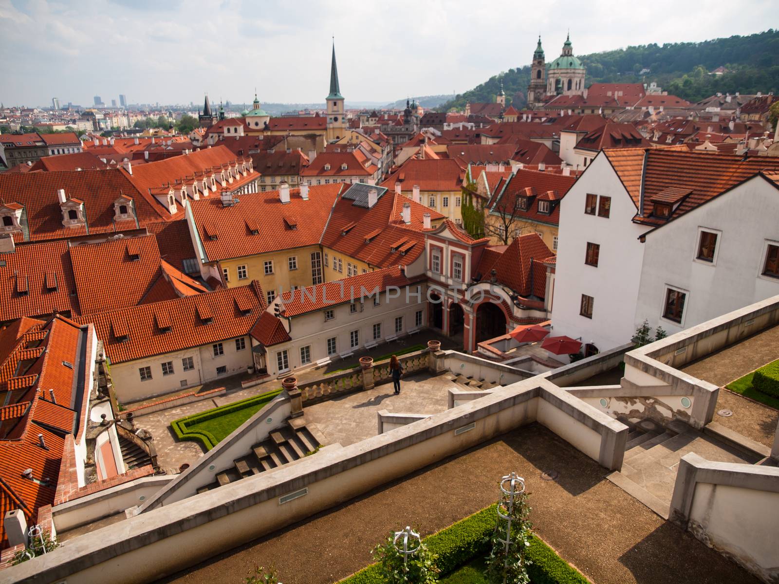 Ledeburg Garden with steep stairs under Prague Castle (Czech Republic) 