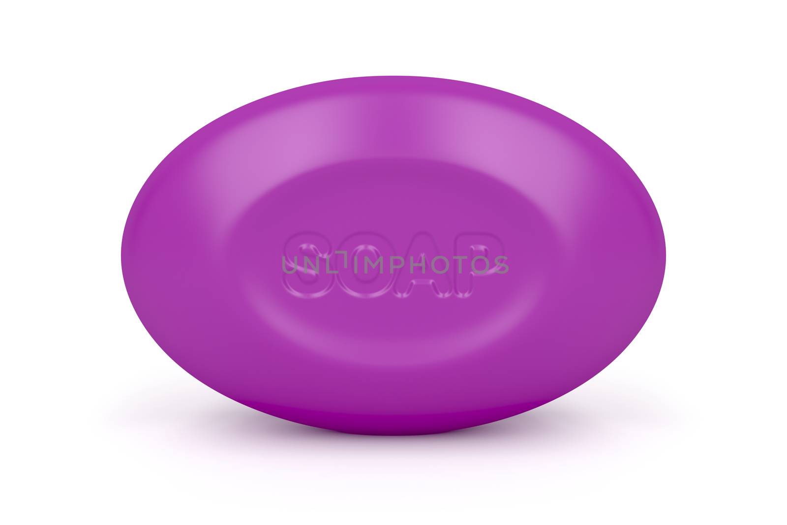 Purple soap on white background 