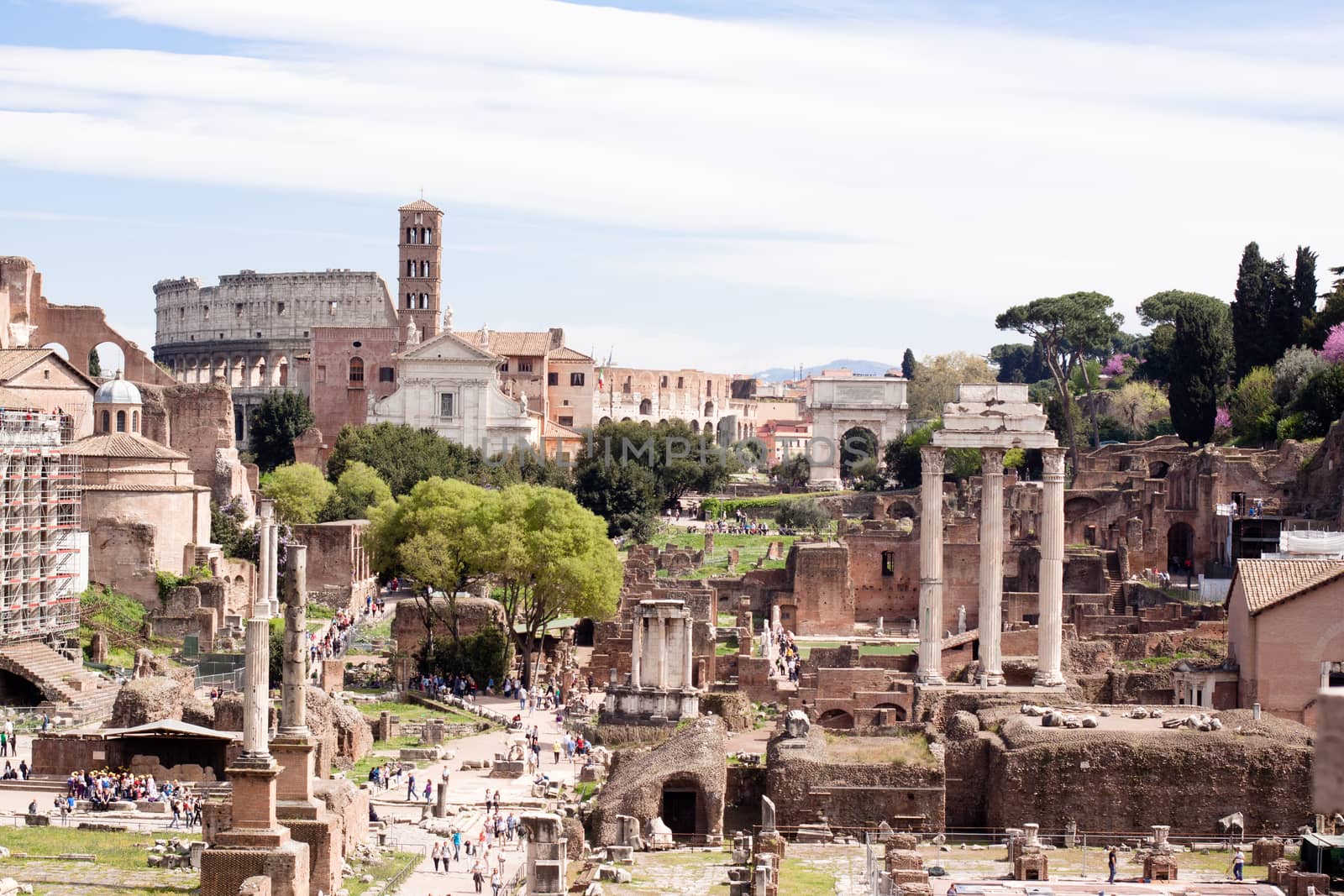 Old roman ruins in Roma
