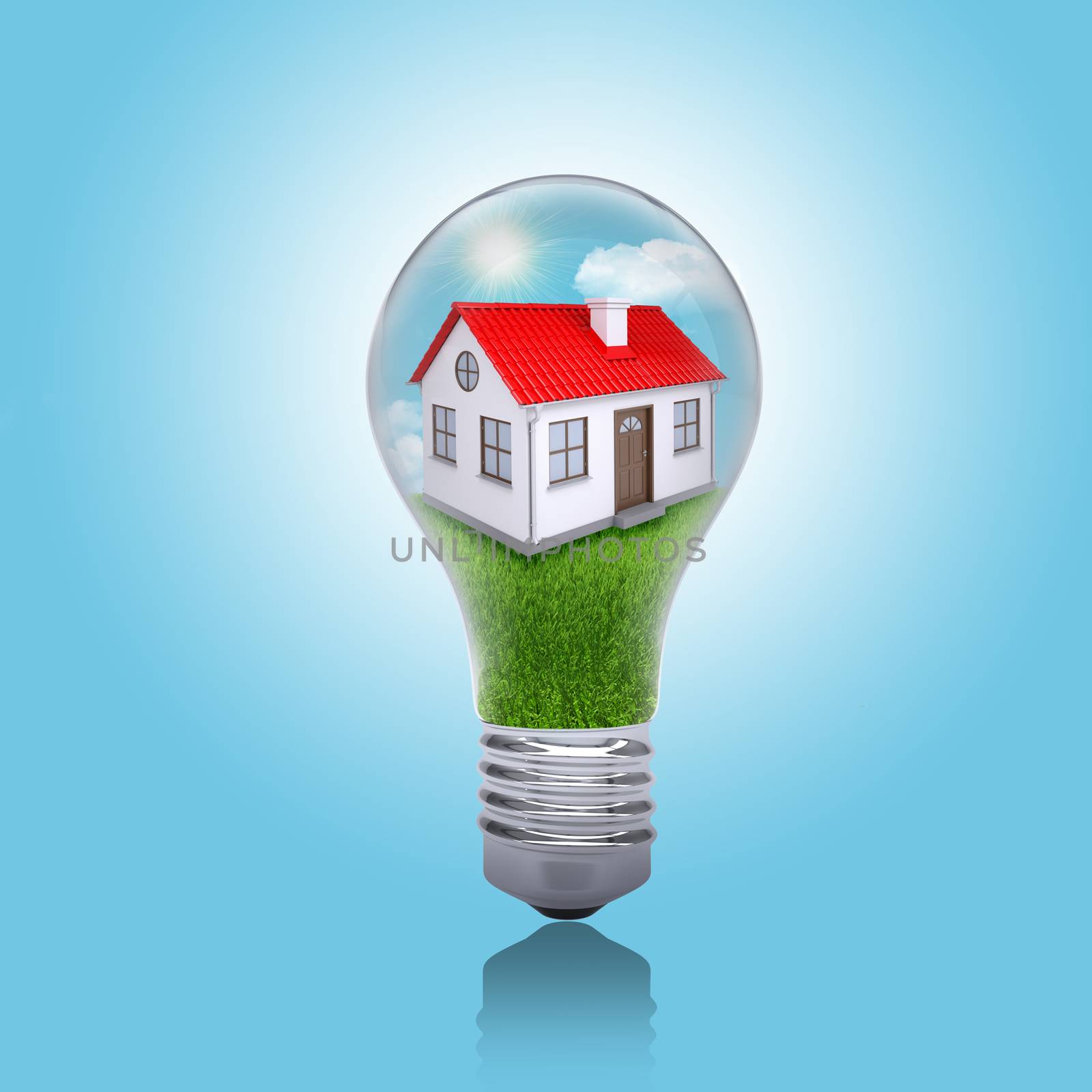 House in the light bulb by cherezoff