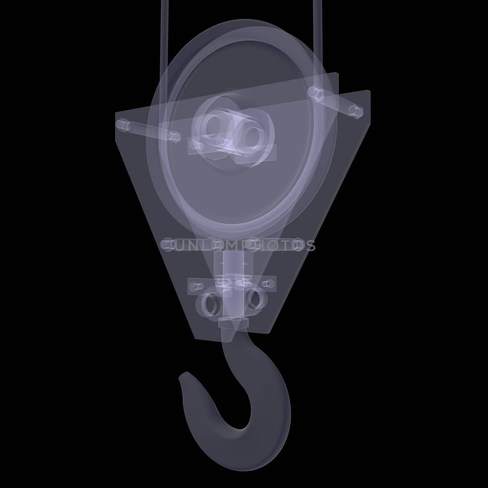 Industrial hook. X-ray render by cherezoff